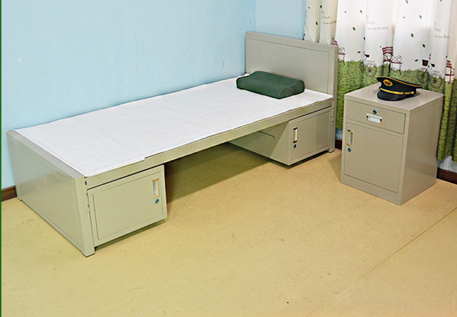 军用部队90宽单层床单人床铁床学生公寓床单位员工宿舍床值班床休息室床